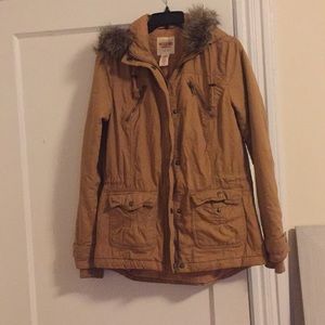 Tan parka jacket